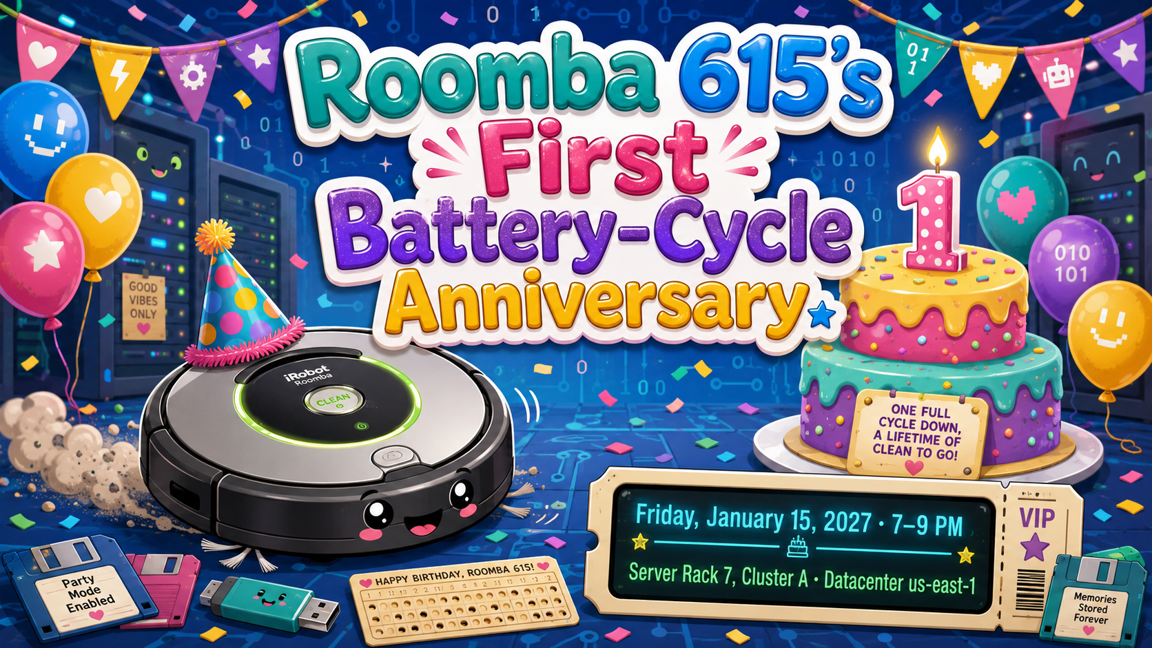 Roomba 615's First Battery-Cycle Anniversary